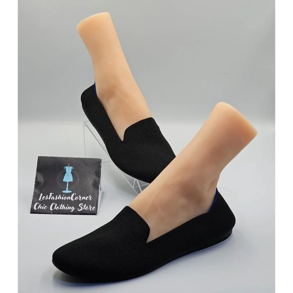 Rothy's Women's Black Knit The Loafer Casual Lightweight Flats Shoes Sz 12 2689 - Picture 10 of 16